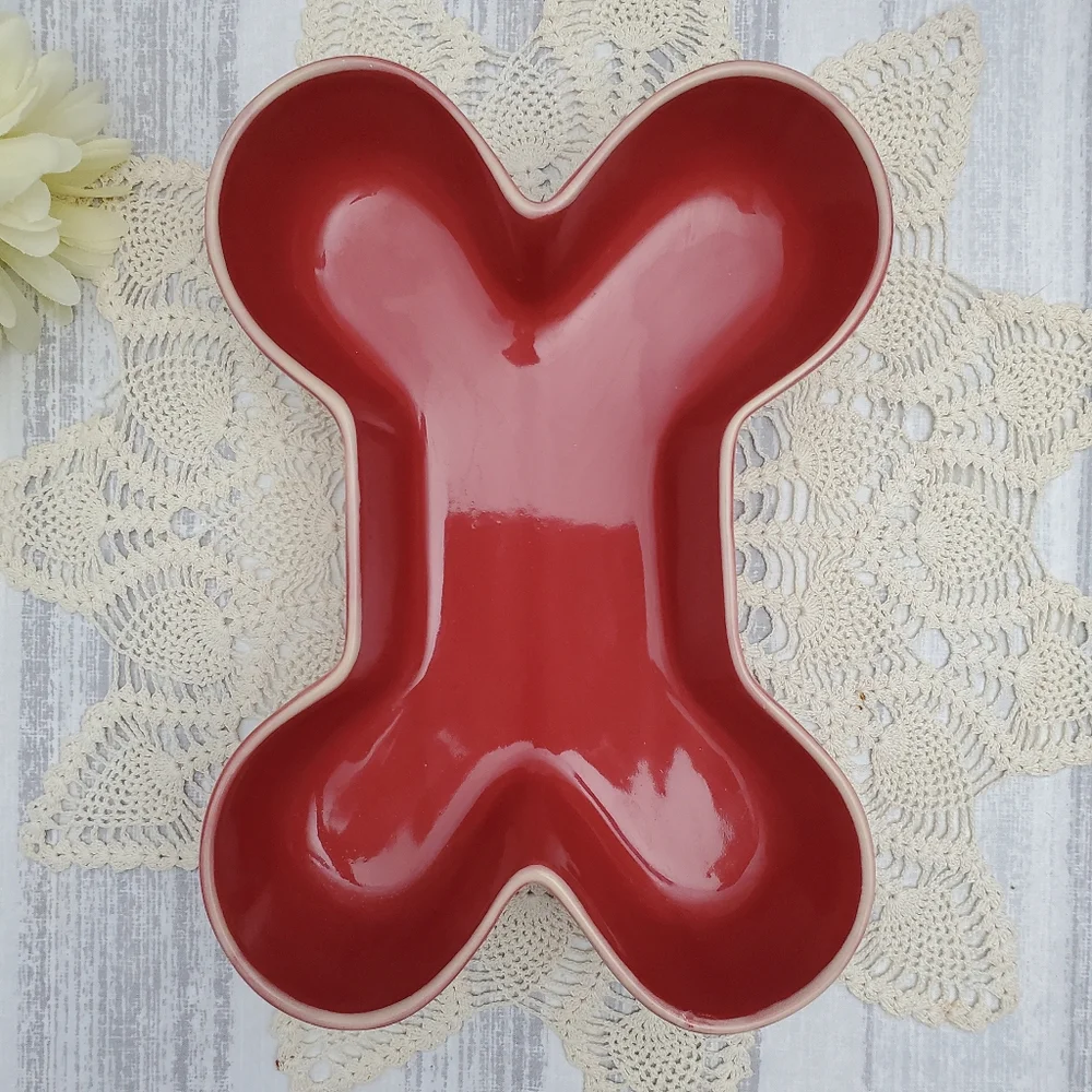 Bone Shape Dog Bowl Feeder Large